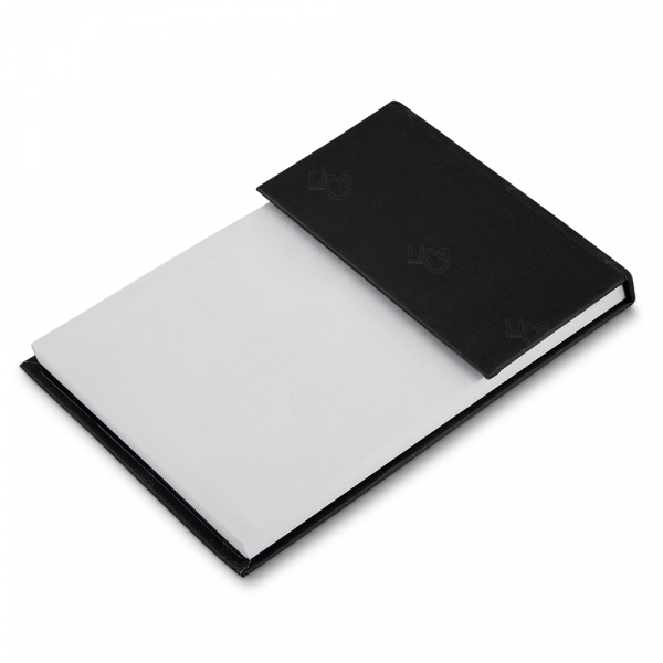 Bloco de Anotações Personalizado c/ Autoadesivos - 15,2 x 10,1 cm Preto