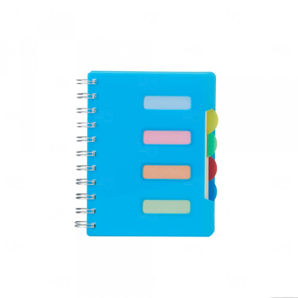 Caderno Personalizado Pequeno com Divisórias - 14,5 x 12,3 cm Azul