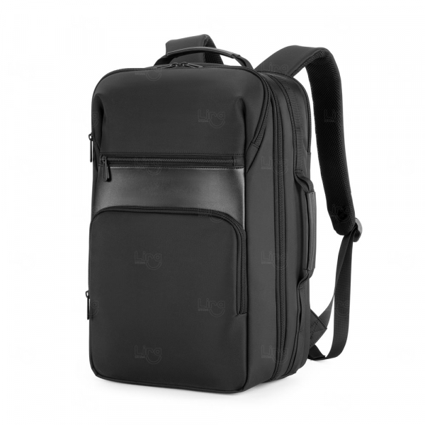 Mochila de Poliéster USB Personalizada - 25L Preto