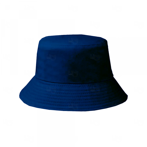 Chapéu Bucket Personalizado Dupla Face em Poliéster Azul Escuro