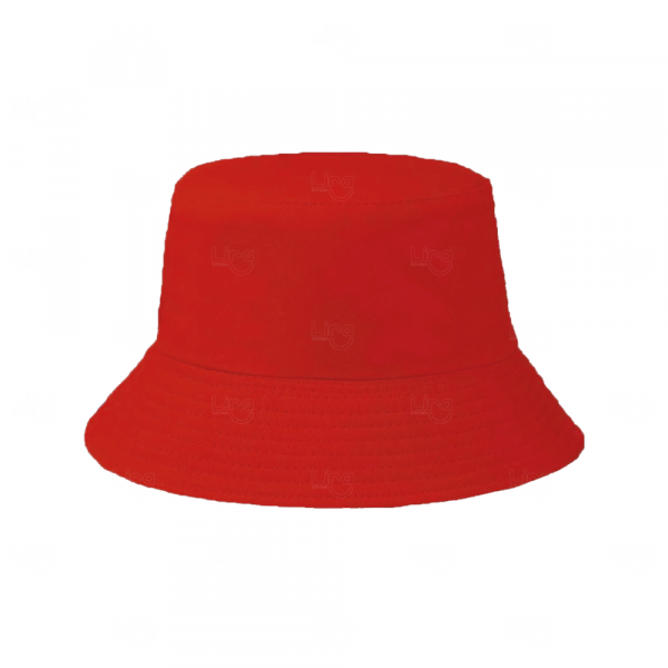 Chapéu Bucket Personalizado Dupla Face em Poliéster Vermelho