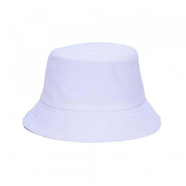 Chapéu Bucket Personalizado Dupla Face em Poliéster Branco
