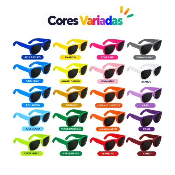 Óculos de Sol Colorido Personalizado 