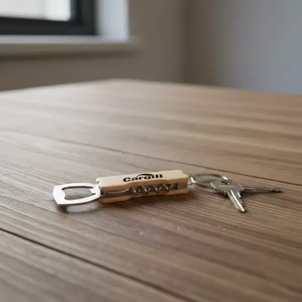 Chaveiro Personalizado 3 em 1: Abridor, Saca-rolhas e Faca