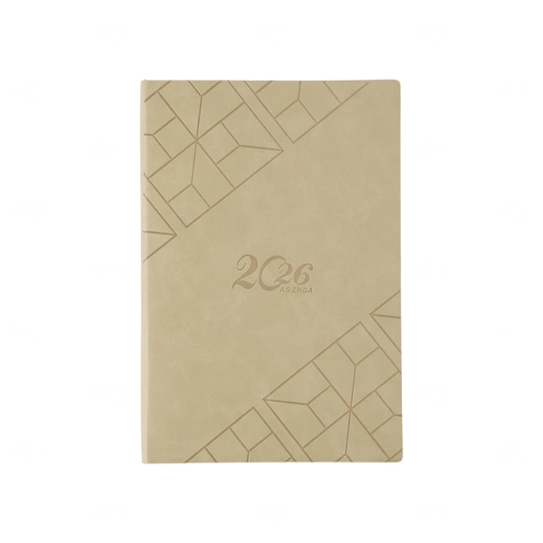 Agenda 2026 em Couro Sintético Personalizada -14,5 x 20,9 cm 