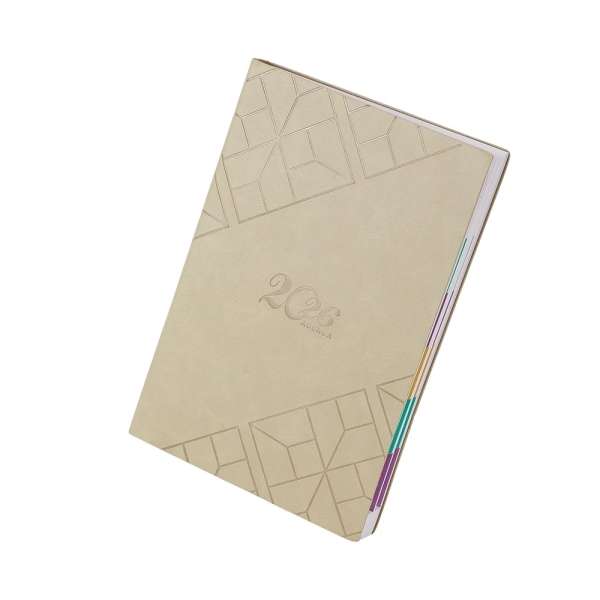 Agenda 2026 em Couro Sintético Personalizada -14,5 x 20,9 cm 