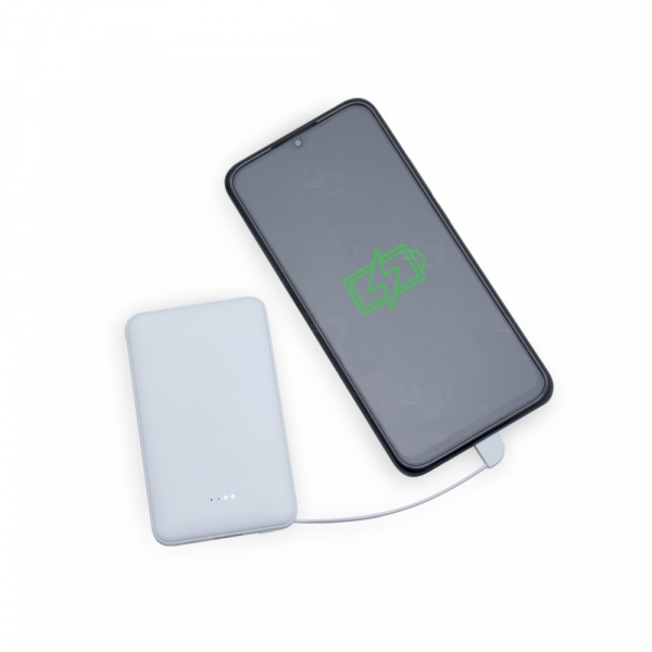 Power Bank com Cabos Acoplados Personalizado - 5.000 mAh 
