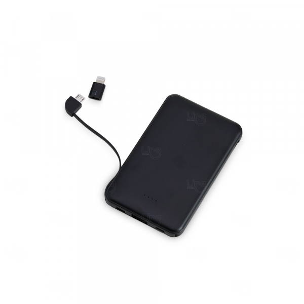 Power Bank com Cabos Acoplados Personalizado - 5.000 mAh 