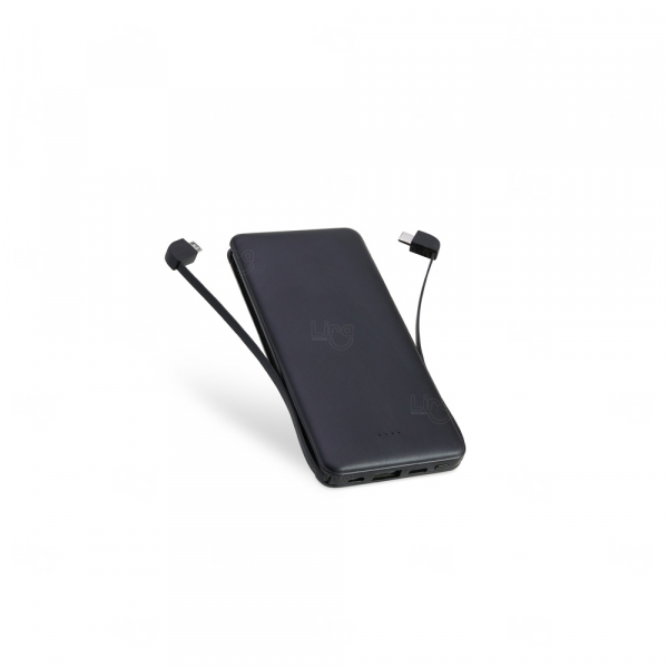 Power Bank com Cabos Acoplados Personalizado - 5.000 mAh 