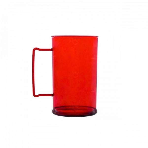 Caneca De Chopp Personalizada - 300ml (Leitosa ou Cristal) Vermelho