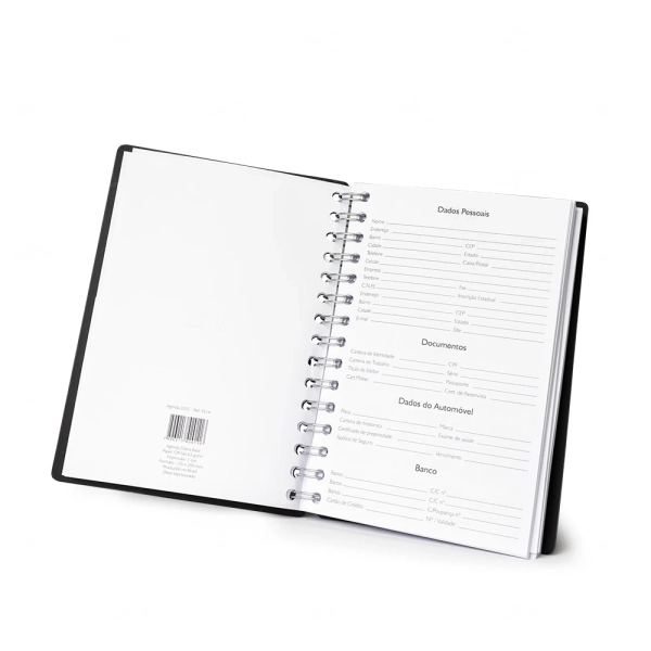 Agenda Diária 2026 com Espiral Personalizada - 20x14,6cm 