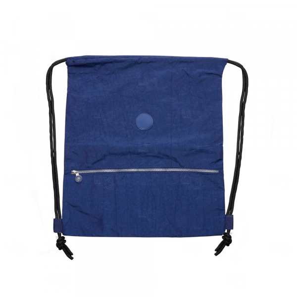 Sacochila Personalizada de Nylon Impermeável - 47 x 42,4 cm Azul Escuro