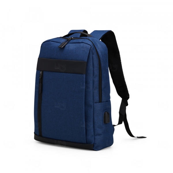 Mochila Nylon 21L com Suporte USB Externo Personalizada