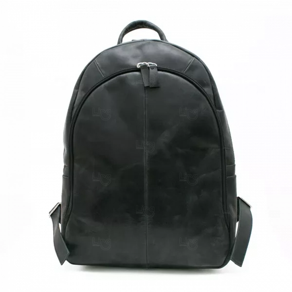 Mochila de Couro Personalizada Preto