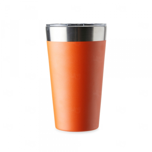 Copo Térmico Personalizado de Inox - 473ml Laranja