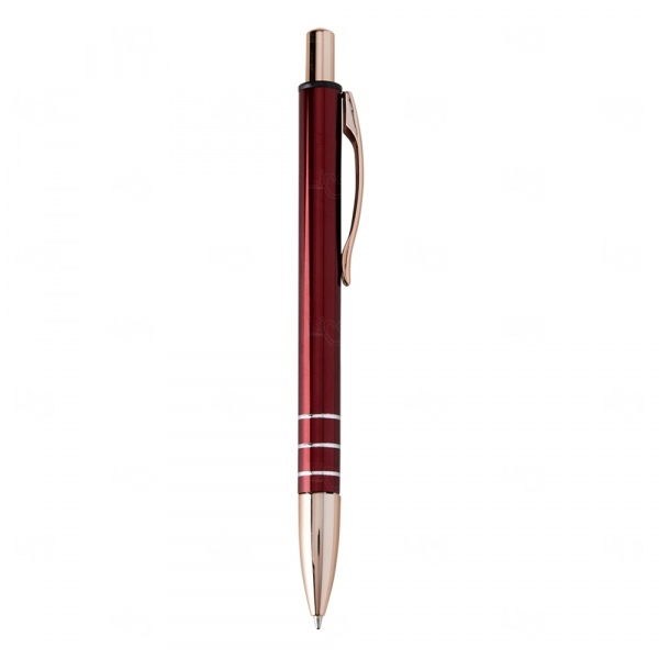 Caneta Personalizada de Metal Vermelho e Cobre