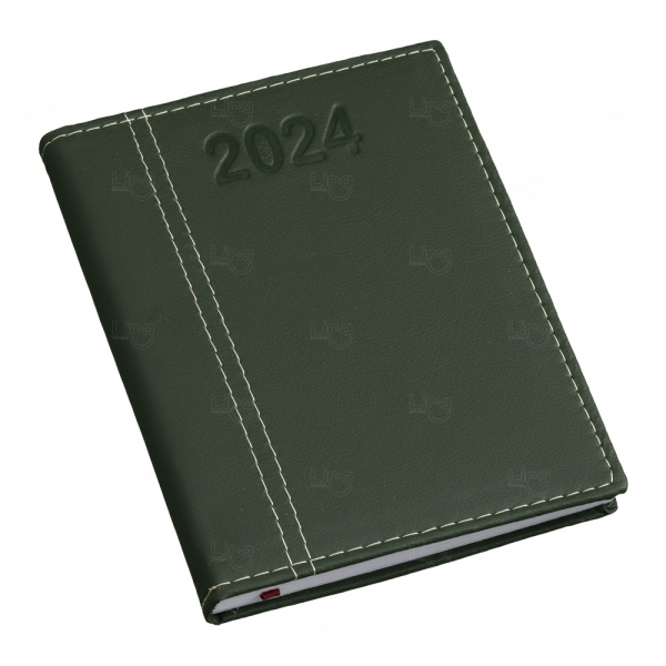 Agenda Diária 2024 Personalizada - 20 x 14,7 cm Verde