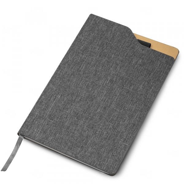 Caderneta Personalizada RPET - 21,3 x 14,7 cm Cinza