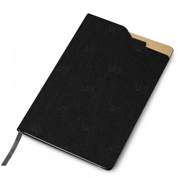 Caderneta Personalizada RPET - 21,3 x 14,7 cm Preto