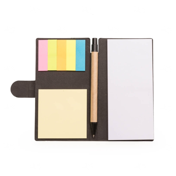 Bloco Ecológico Autoadesivo e Caneta Personalizado - 15 x 8,6 cm 