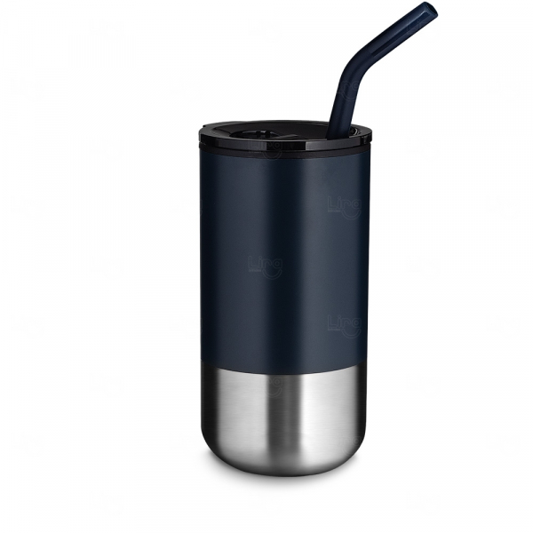 Copo Inox Personalizado com Canudo - 500ml