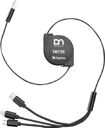 Cabo USB Retrátil 3 em 1 Personalizado 