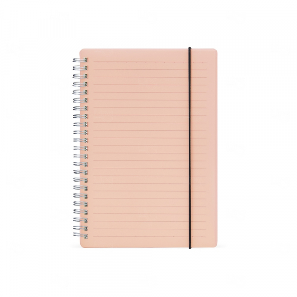 Caderno com Capa Plástica Personalizada - 21 x 15 cm Rosa