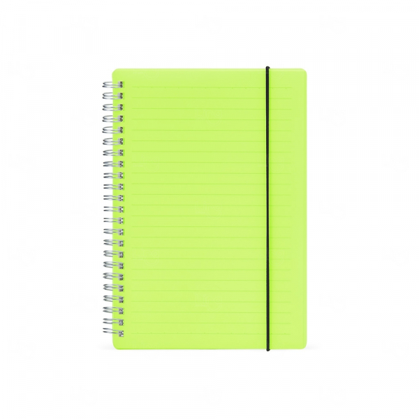 Caderno com Capa Plástica Personalizada - 21 x 15 cm Verde