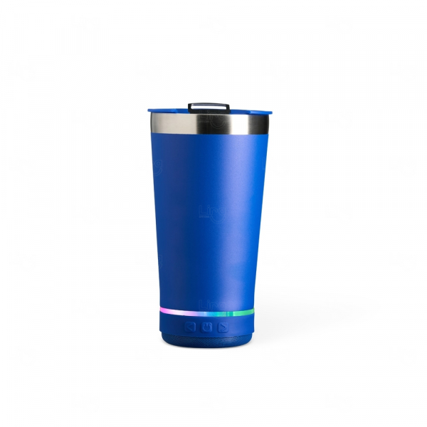 Copo Térmico Personalizado com Caixa de Som - 400ml Azul