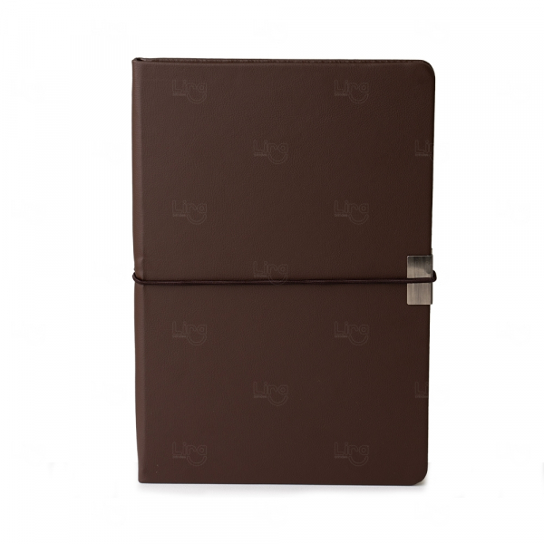 Moleskine em Couro Sintético e Metal Personalizado - 21 x 14,7 cm