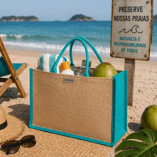 Sacola Ecológica de Juta Personalizada - 35 x 45 cm