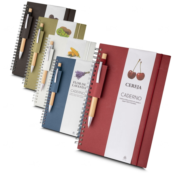 Caderno A5 de Papel Reciclado Personalizado - 21 x 15 cm 