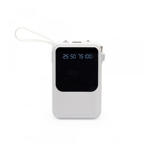 Power Bank 10.000mAh com Lanternas e Cabos Personalizado