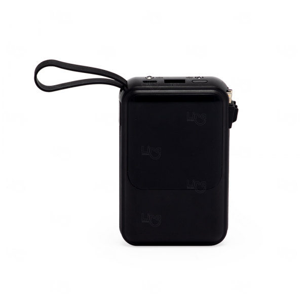 Power Bank 10.000mAh com Lanternas e Cabos Personalizado Preto