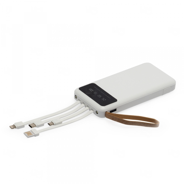 Power Bank 10.000 Mah  com LED e Alça de Couro Personalizado 