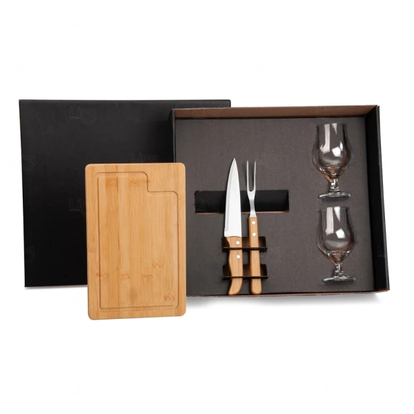 Kit Churrasco Com Copos 5 Pçs - Personalizado 