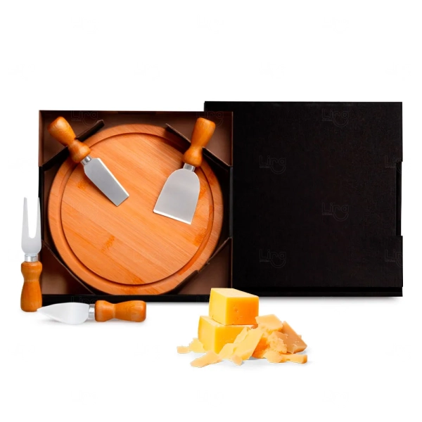 Kit Queijo em Bambu 5 peças Personalizado