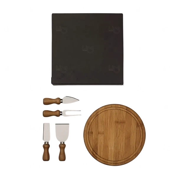 Kit Queijo em Bambu 5 peças Personalizado 