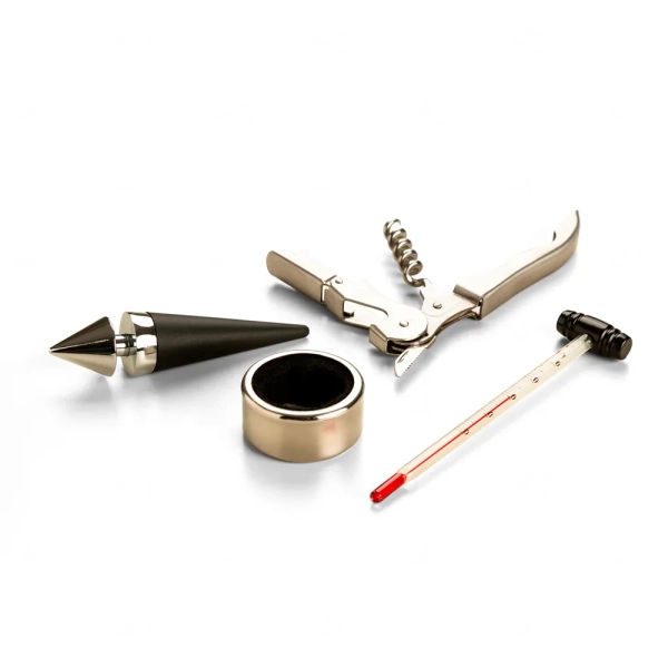 Kit Vinho 5 Peças com Estojo em Bambu Personalizado 