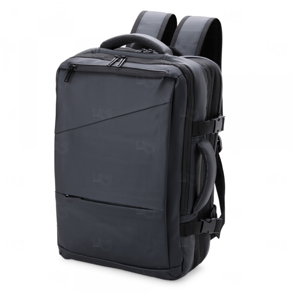 Mochila Expansível de Couro Sintético Personalizada - 36 Litros