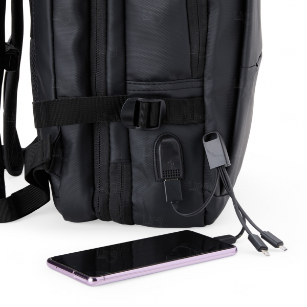 Mochila Expansível de Couro Sintético Personalizada - 36 Litros 