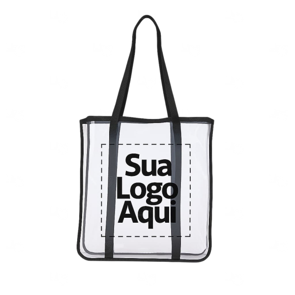 Sacola Transparente em PVC Personalizada - 40 x 36,3 cm