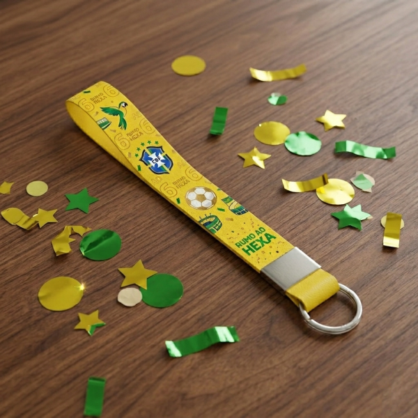 Chaveiro com Fita em Tecido Personalizado 