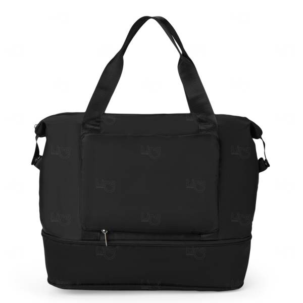 Bolsa Expansível e Dobrável Personalizada - 25 Lts Preto