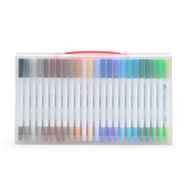 Kit Canetinhas Ponta Dupla Personalizadas - 48 Cores 