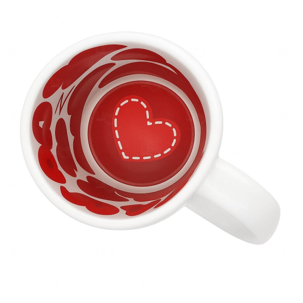 Caneca Cerâmica 325ml com Corações Internos Personalizada