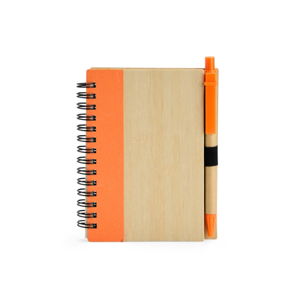 Caderno Ecológico com Caneta Personalizado - 10,5 x 13,5cm 