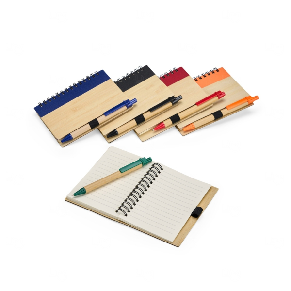 Caderno Ecológico com Caneta Personalizado - 10,5 x 13,5cm 