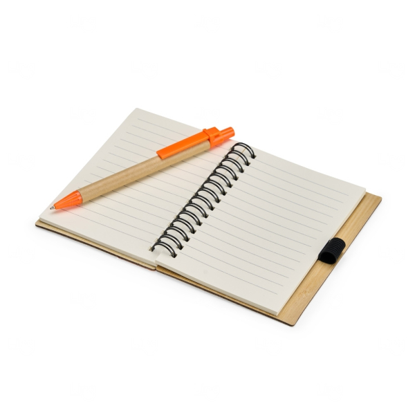 Caderno Ecológico com Caneta Personalizado - 10,5 x 13,5cm 