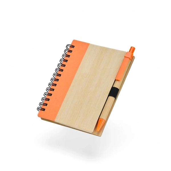 Caderno Ecológico com Caneta Personalizado - 10,5 x 13,5cm 
